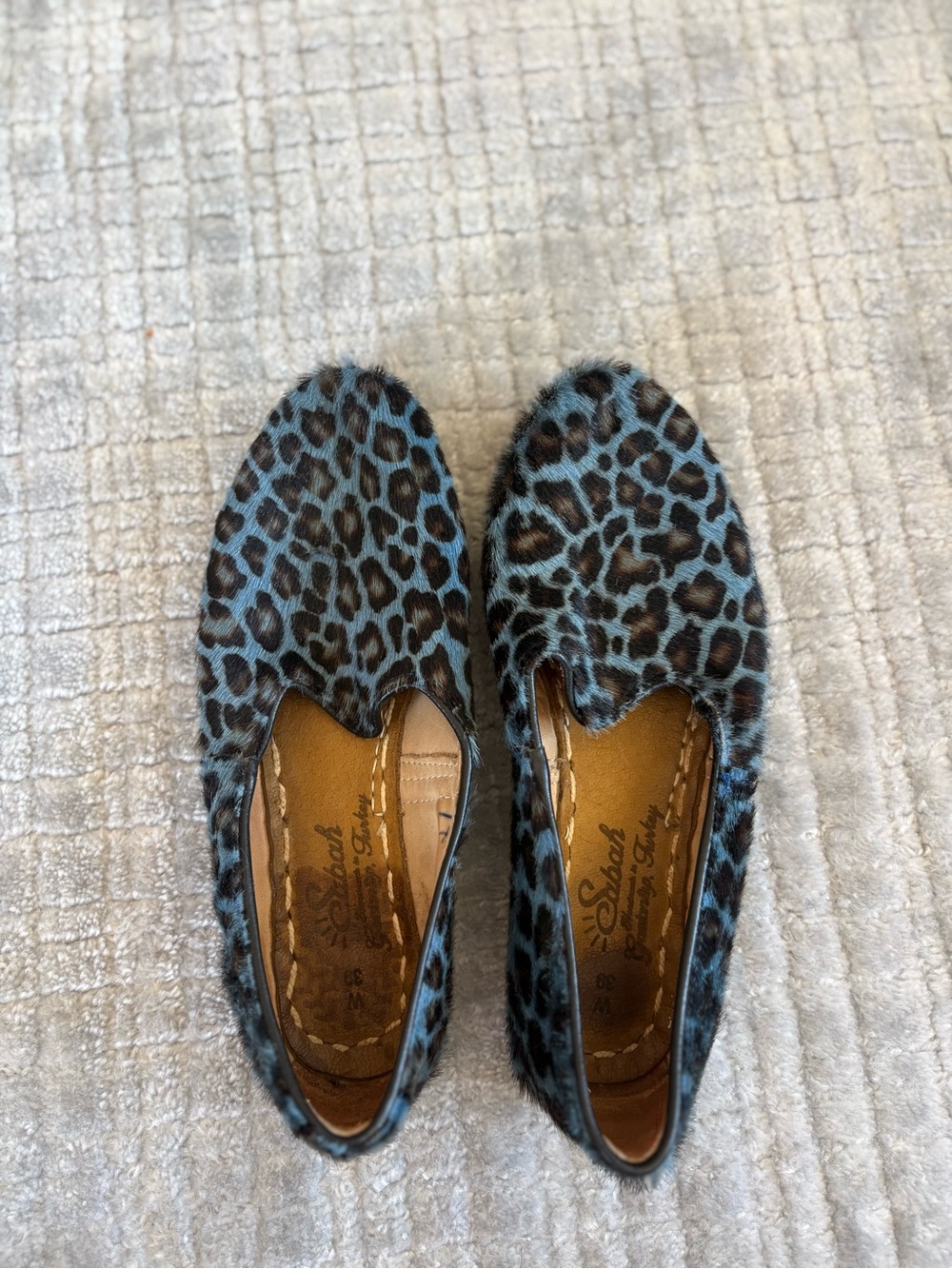 Blue Leopard Print Sabah - Women's Slip-On Loafers